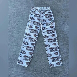 Reformation High Rise Printed Jeans - Gray and Brown